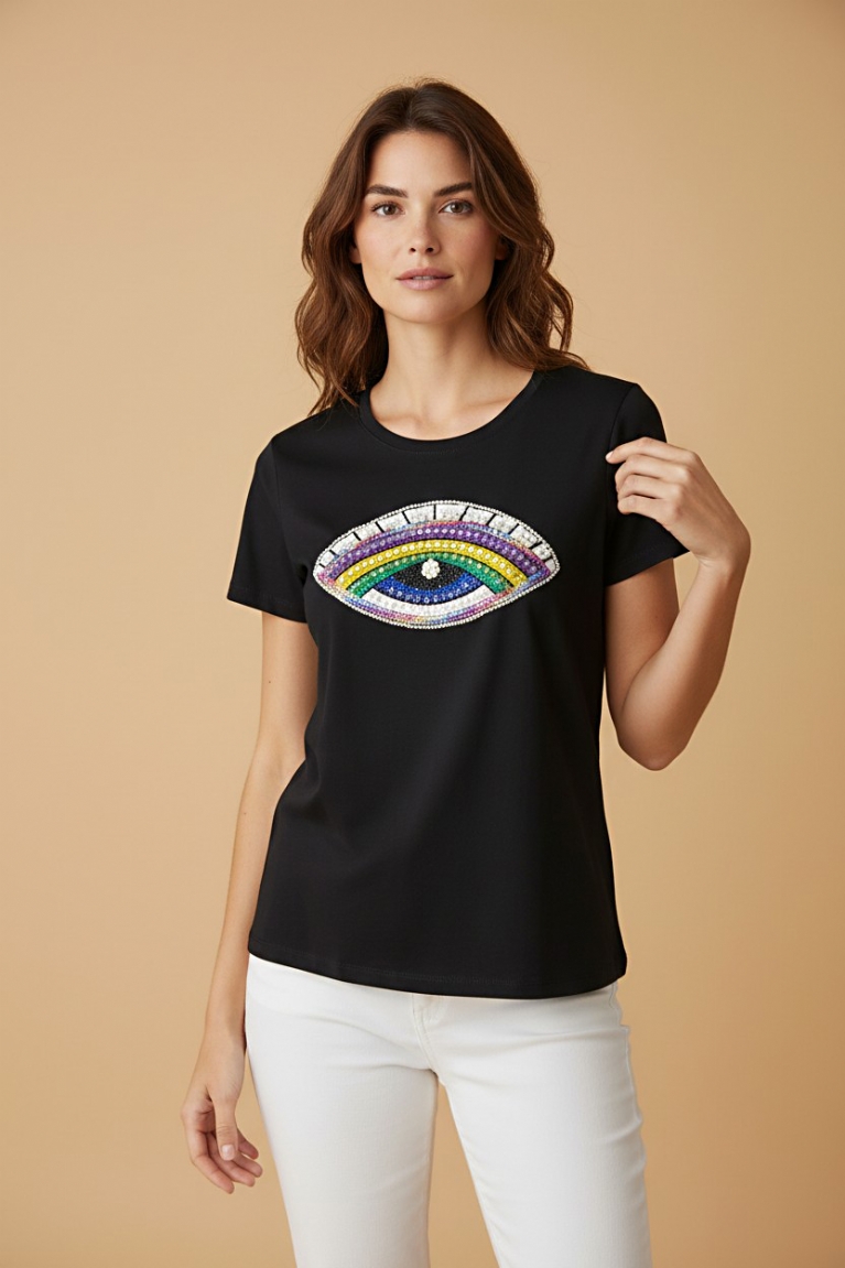 T-Shirt μάτι - Μαύρο