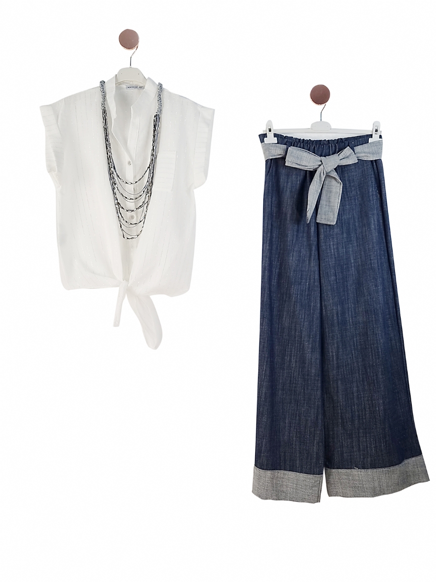 Προϊόν: Λευκό πουκάμισο με ασημί ρίγες - Λευκό Λευκό πουκάμισο με ασημί ρίγες - Λευκό