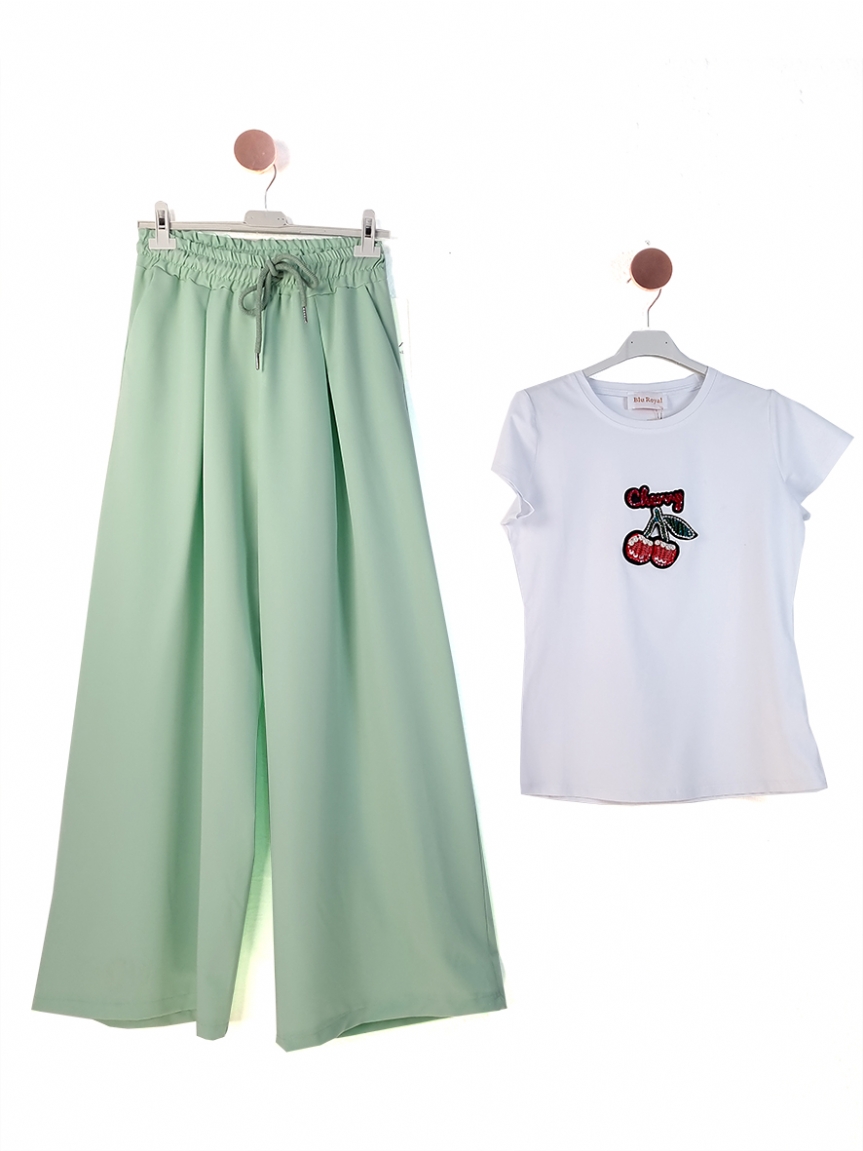 Βεραμάν παντελόνα με πιέτες - Φυστικί