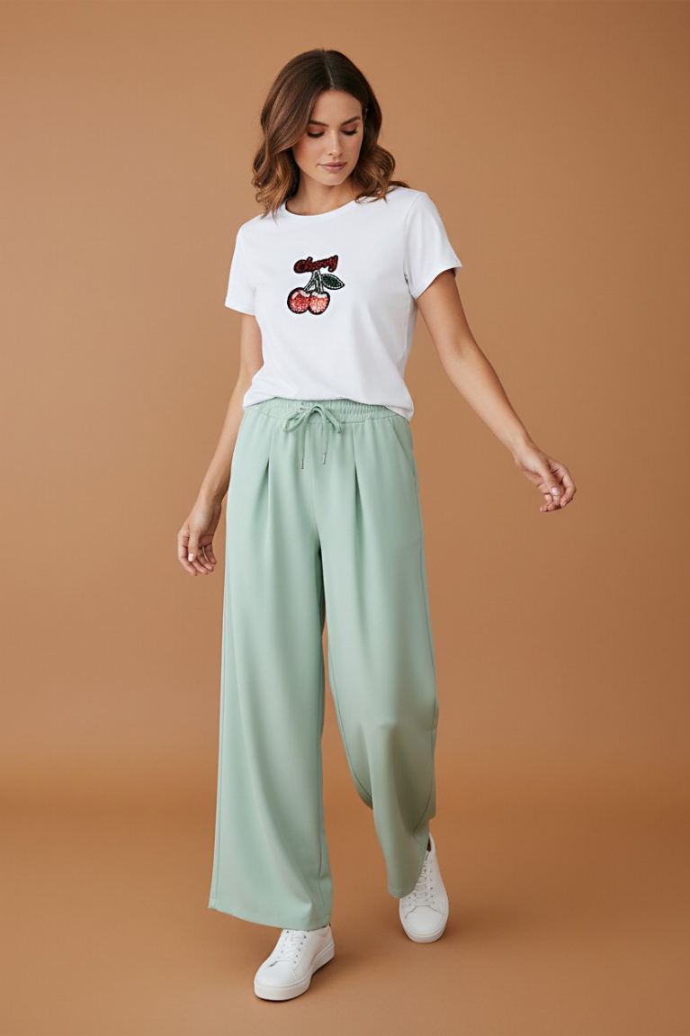 Βεραμάν παντελόνα με πιέτες - Φυστικί