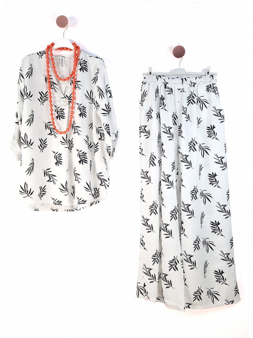 Προϊόν: Set λευκό με μαύρα φύλλα - Λευκό Set λευκό με μαύρα φύλλα - Λευκό