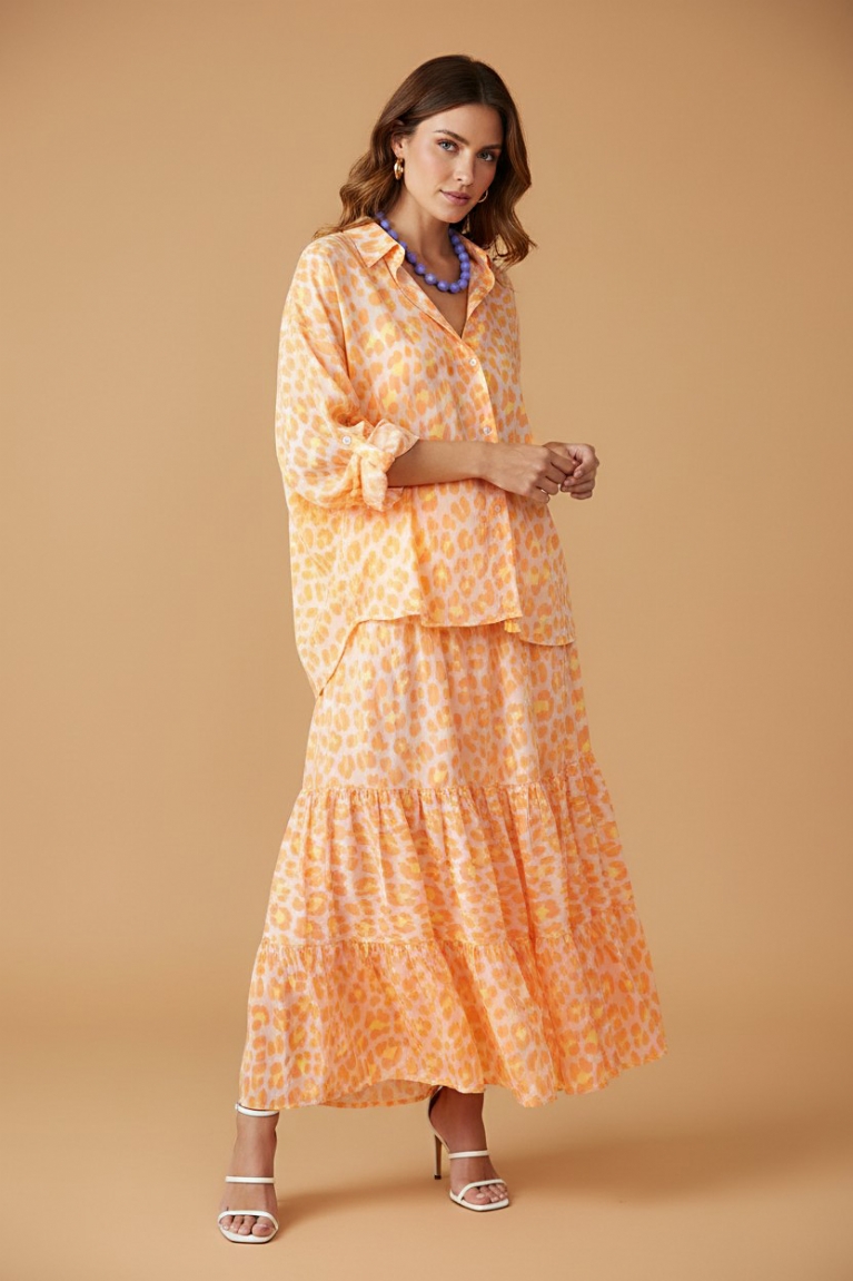 Φούστα leopar πορτοκαλί - Πορτοκαλί