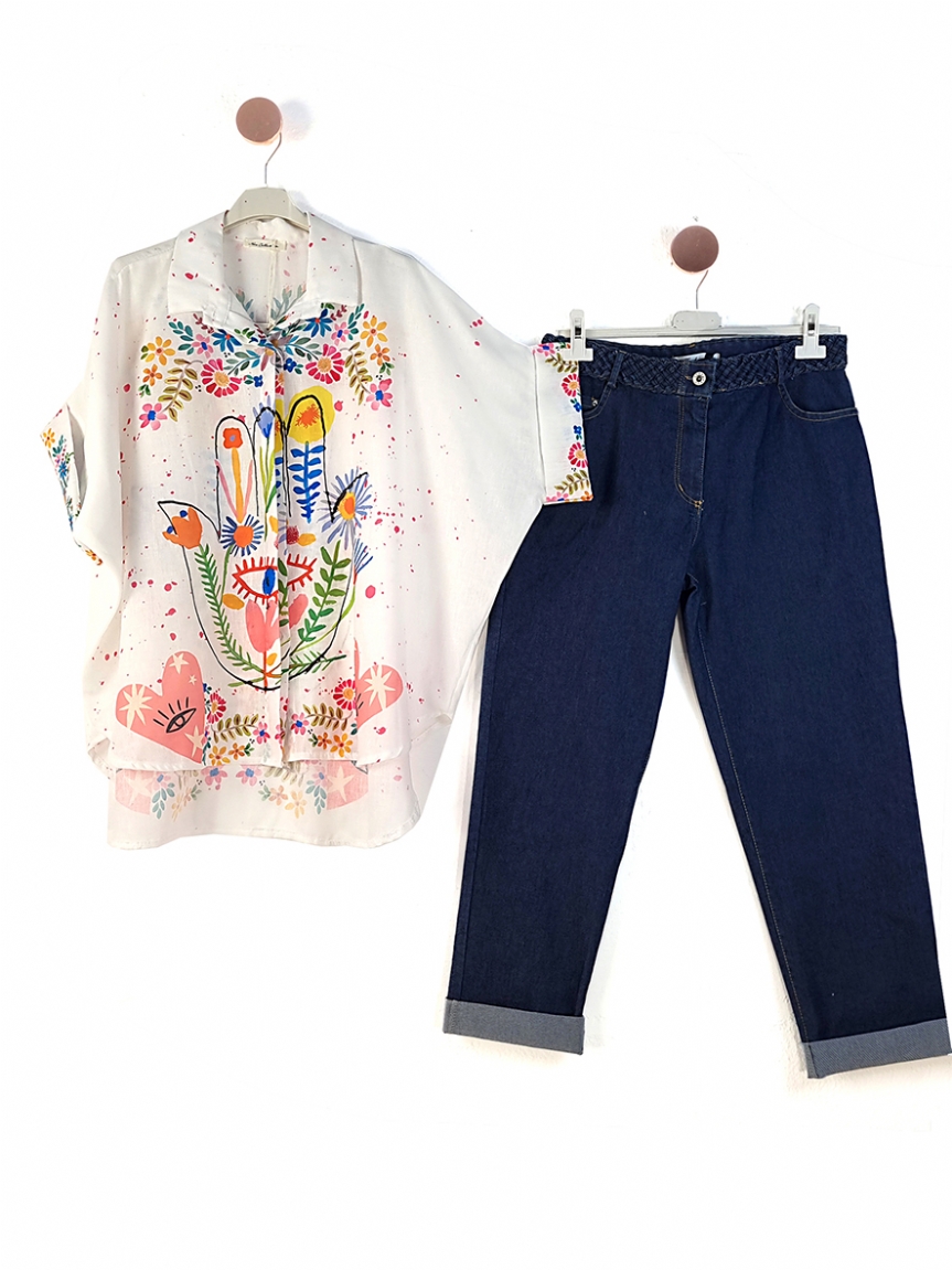 Προϊόν: Boho πουκάμισο Fatima - Λευκό Boho πουκάμισο Fatima - Λευκό