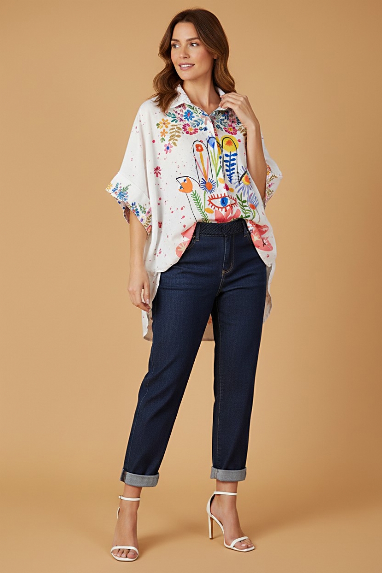 Boho πουκάμισο Fatima - Λευκό