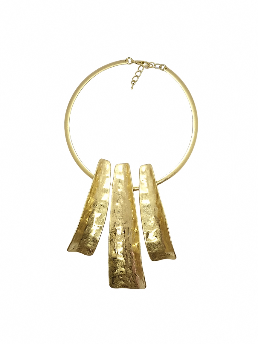 Κολιέ βέργα χρυσή με κρεμαστό - Χρυσό