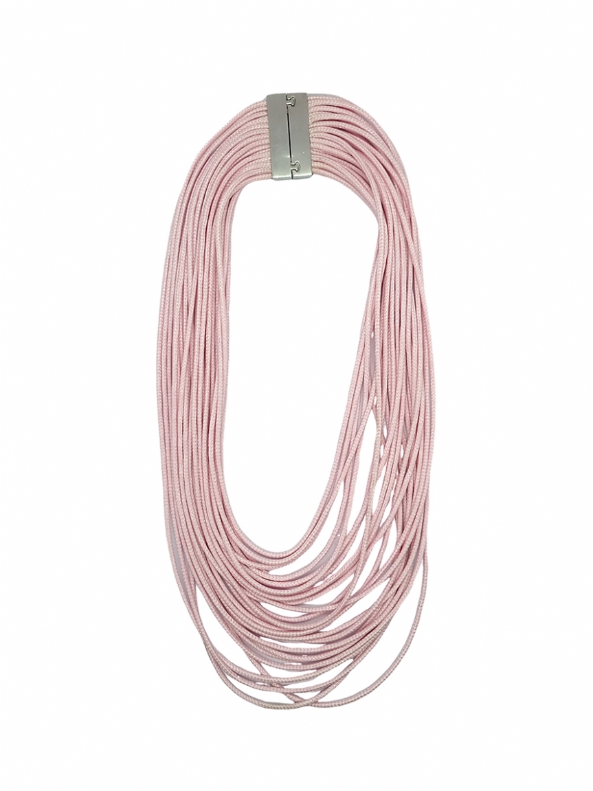 Κολιέ ροζ κορδόνια - Ροζ
