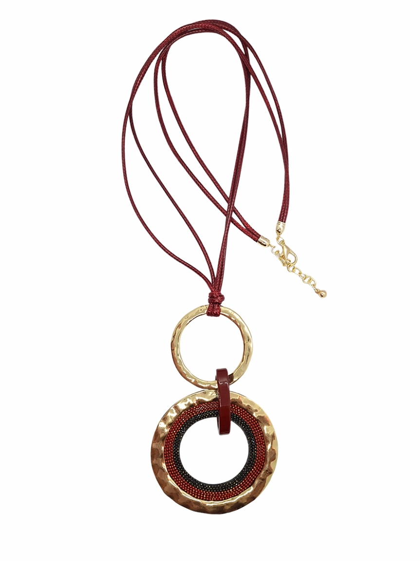 Κολιέ μπορντό κύκλος - Μπορντό‎