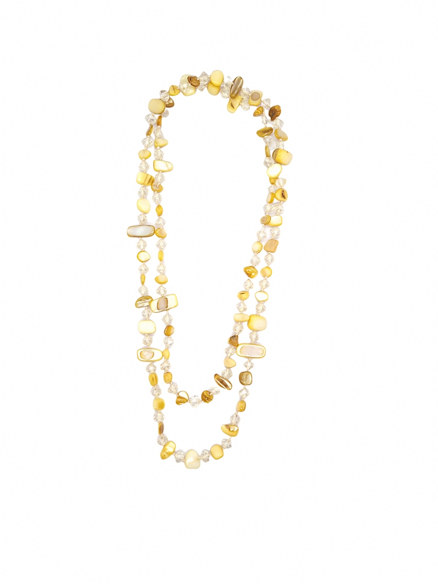 Κολιέ με κίτρινα κρυσταλλάκια - Κίτρινο