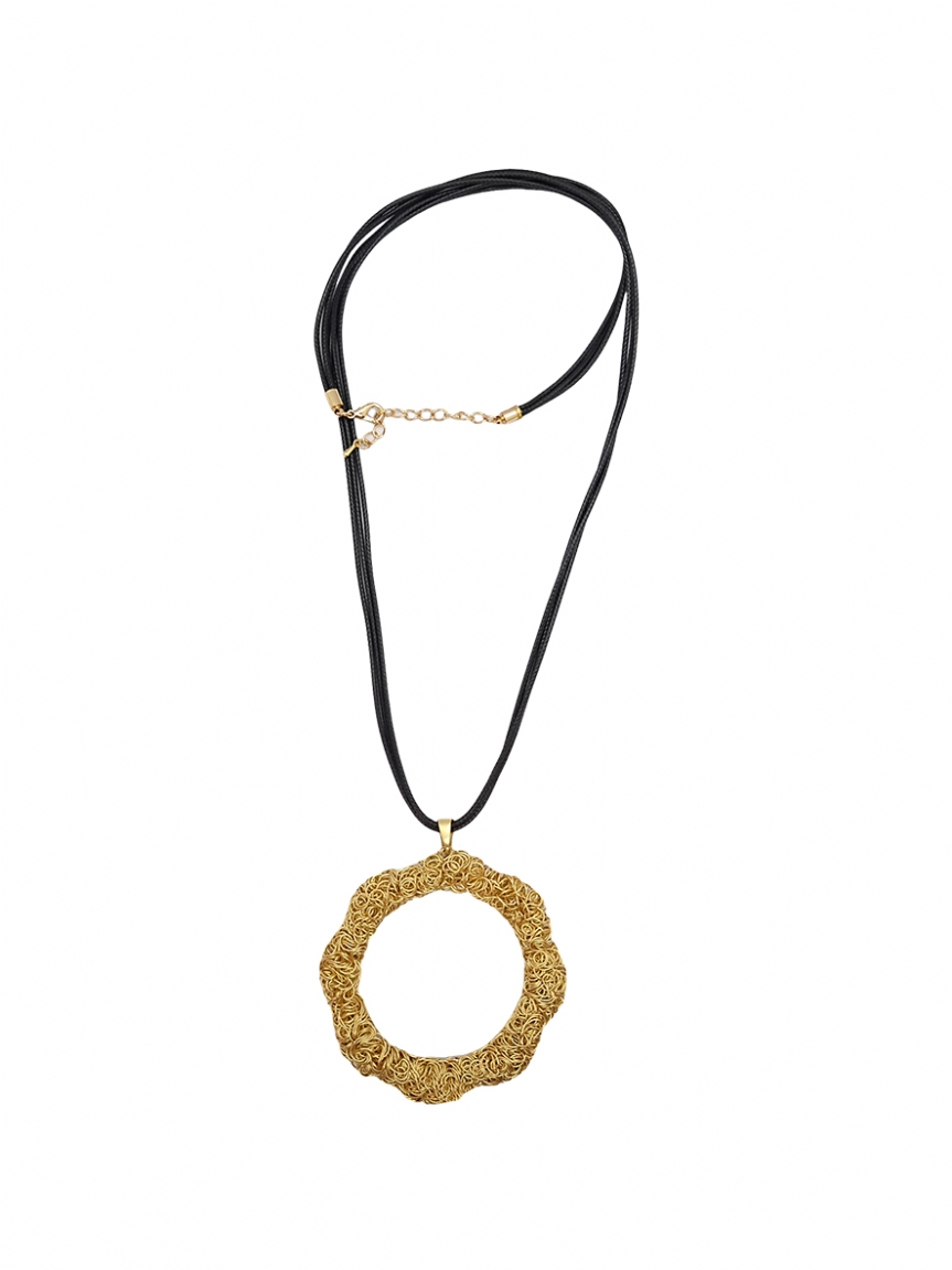 Κολιέ με χρυσό στεφάνι - Χρυσό