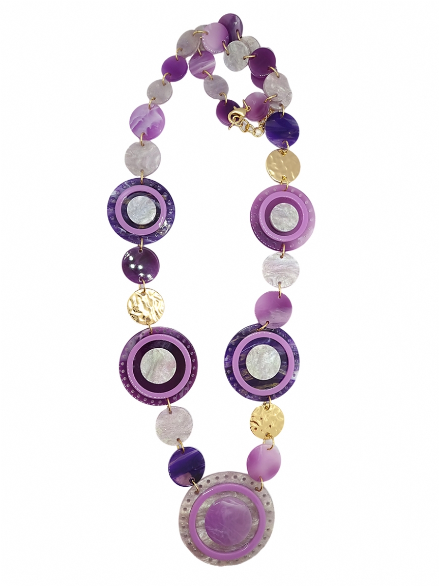 Κολιέ με μωβ κύκλους - Μωβ