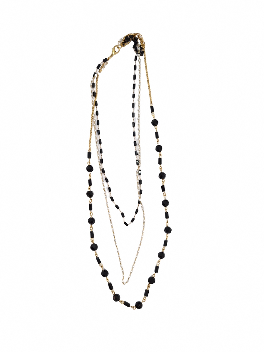 Κολιέ τριπλό - Μαύρο