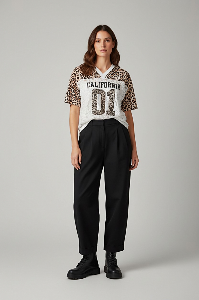 Lace animal μπλούζα - Λευκό