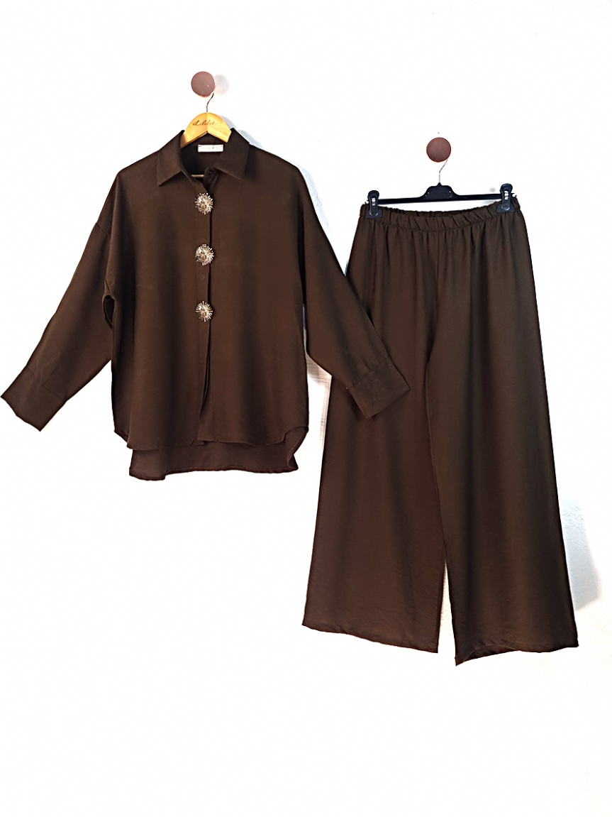 Προϊόν: Σετ με χρυσές καρφίτσες - Καφέ Σετ με χρυσές καρφίτσες - Καφέ