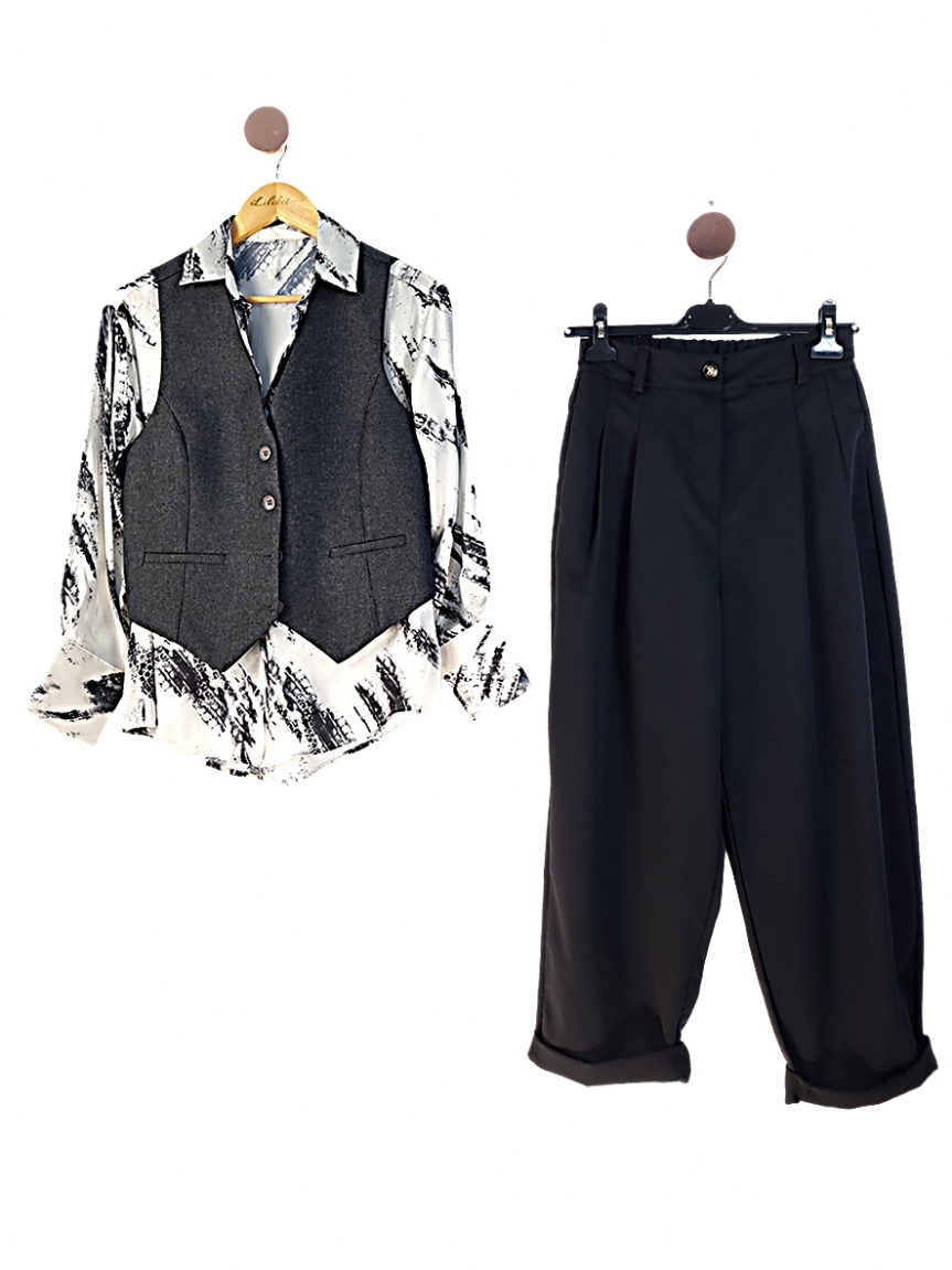 Γιλέκο - Γκρι σκούρο