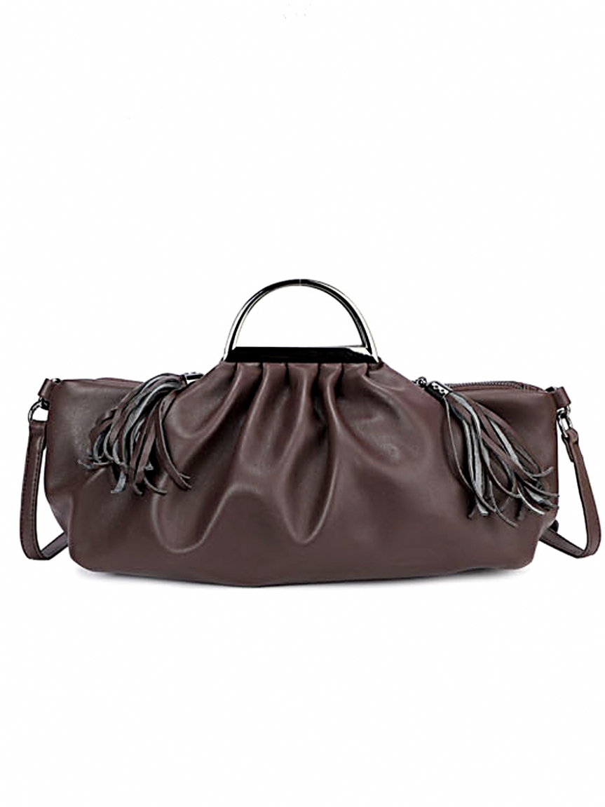 Μαλακή τσάντα clutch - Καφέ