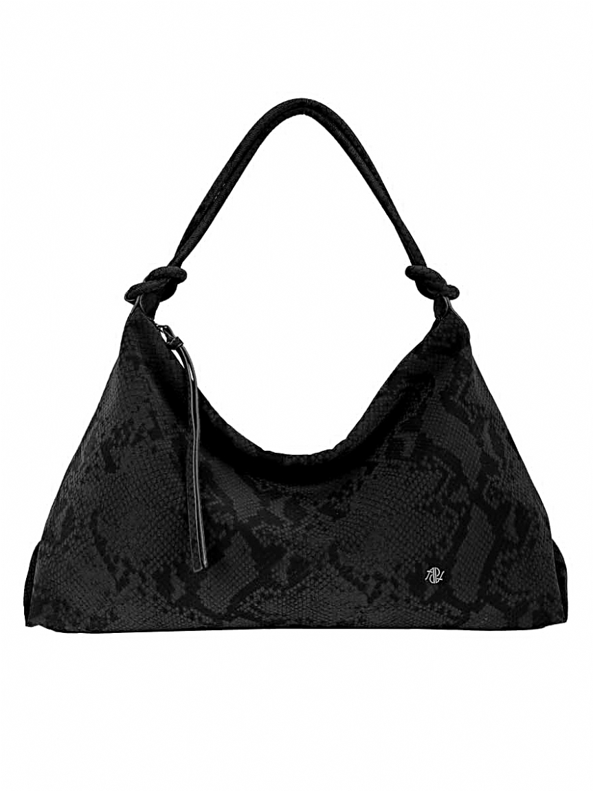 Μαλακή τσάντα φίδι - Μαύρο