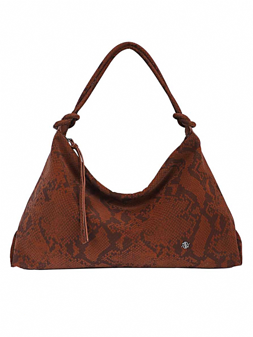 Μαλακή τσάντα φίδι - Καφέ