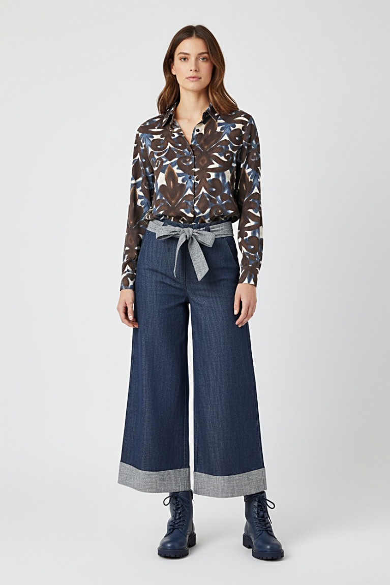 Προϊόν: Πουκάμισο με μπλε print - Μπλε Πουκάμισο με μπλε print - Μπλε