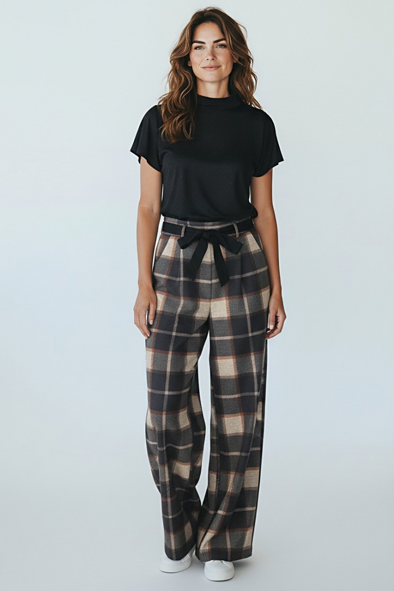 Προϊόν: Καρό παντελόνα - Μαύρο Καρό παντελόνα - Μαύρο