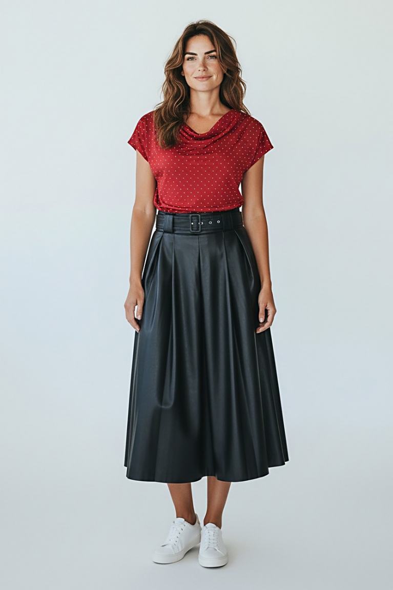 Φούστα δερματίνη - Μαύρο