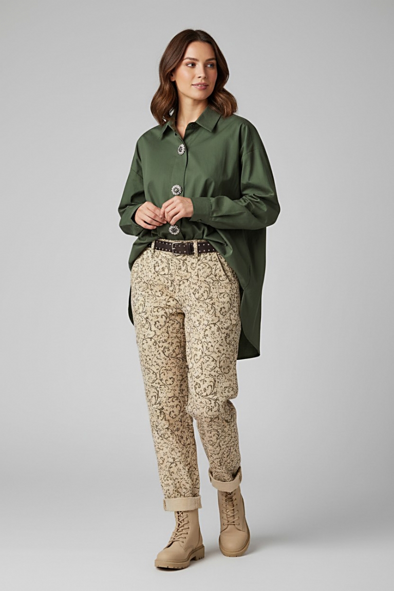 Προϊόν: Παντελόνι με σχέδιο κλαδιά - Μπεζ Παντελόνι με σχέδιο κλαδιά - Μπεζ