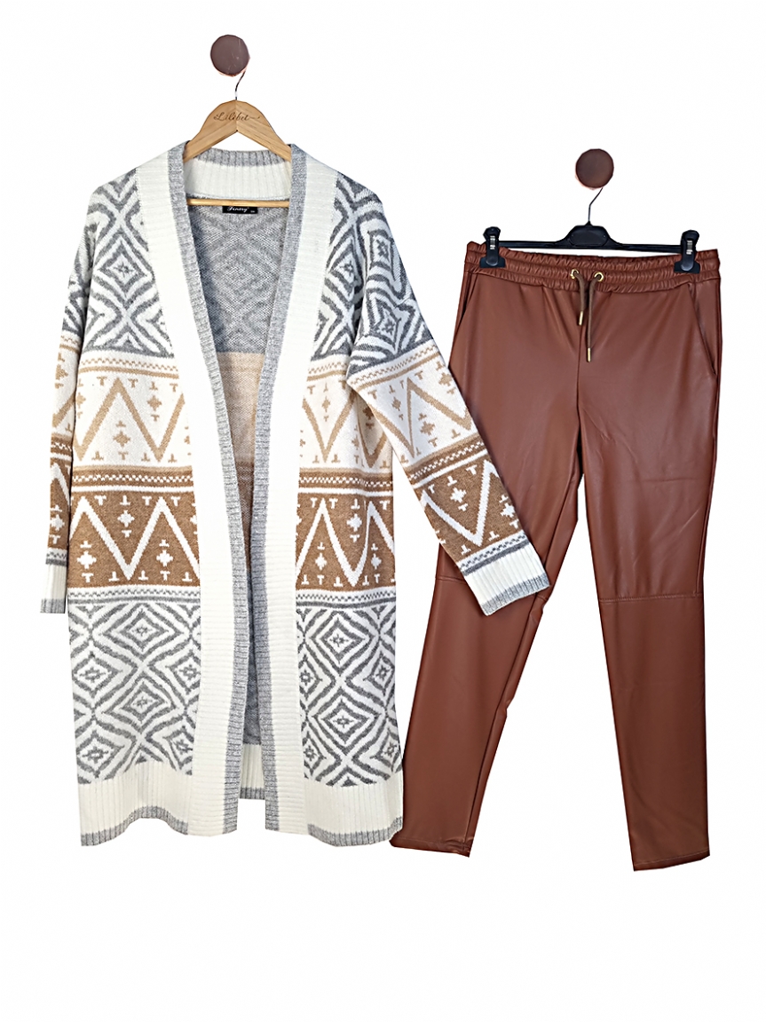 Ζακέτα μακριά oversize - Εκρού