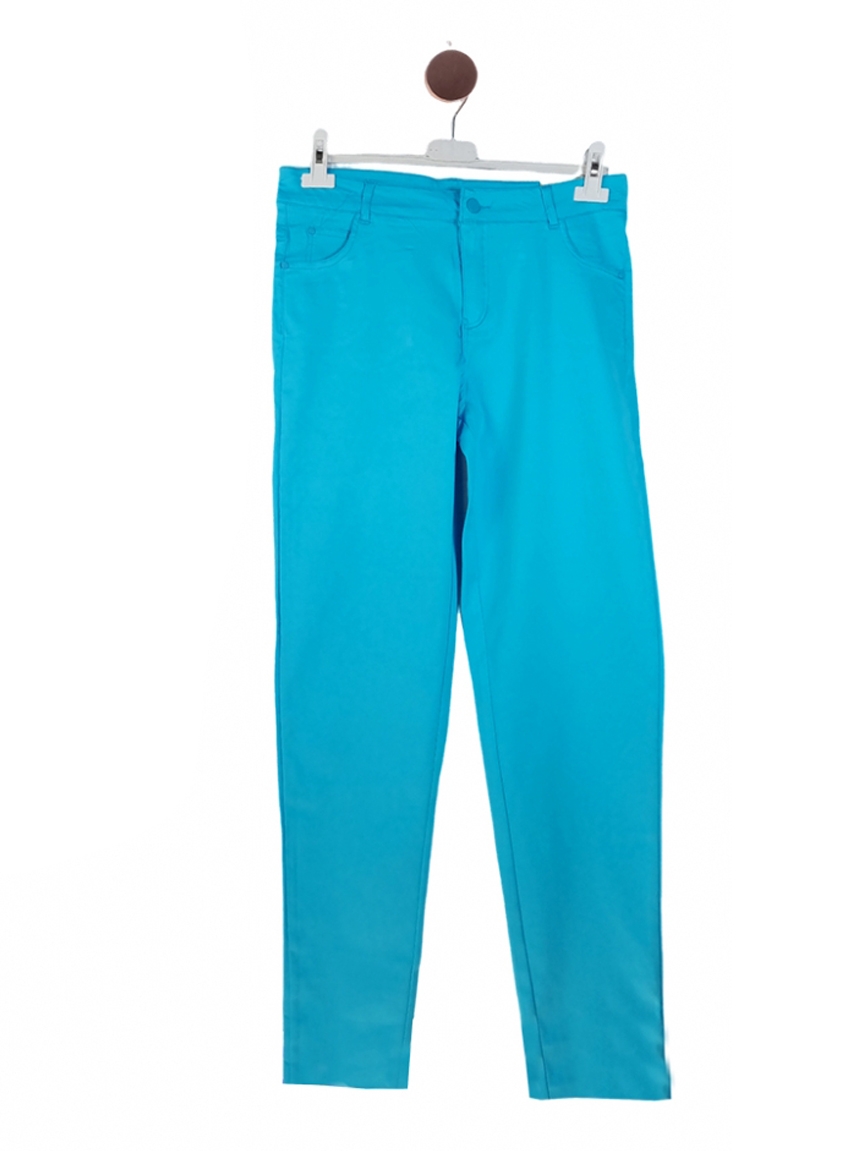 Πεντάτσεπο ελαστικό παντελόνι - Σιέλ