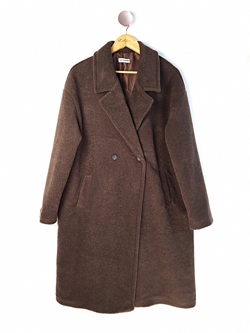 Παλτό με γιακά - Καφέ