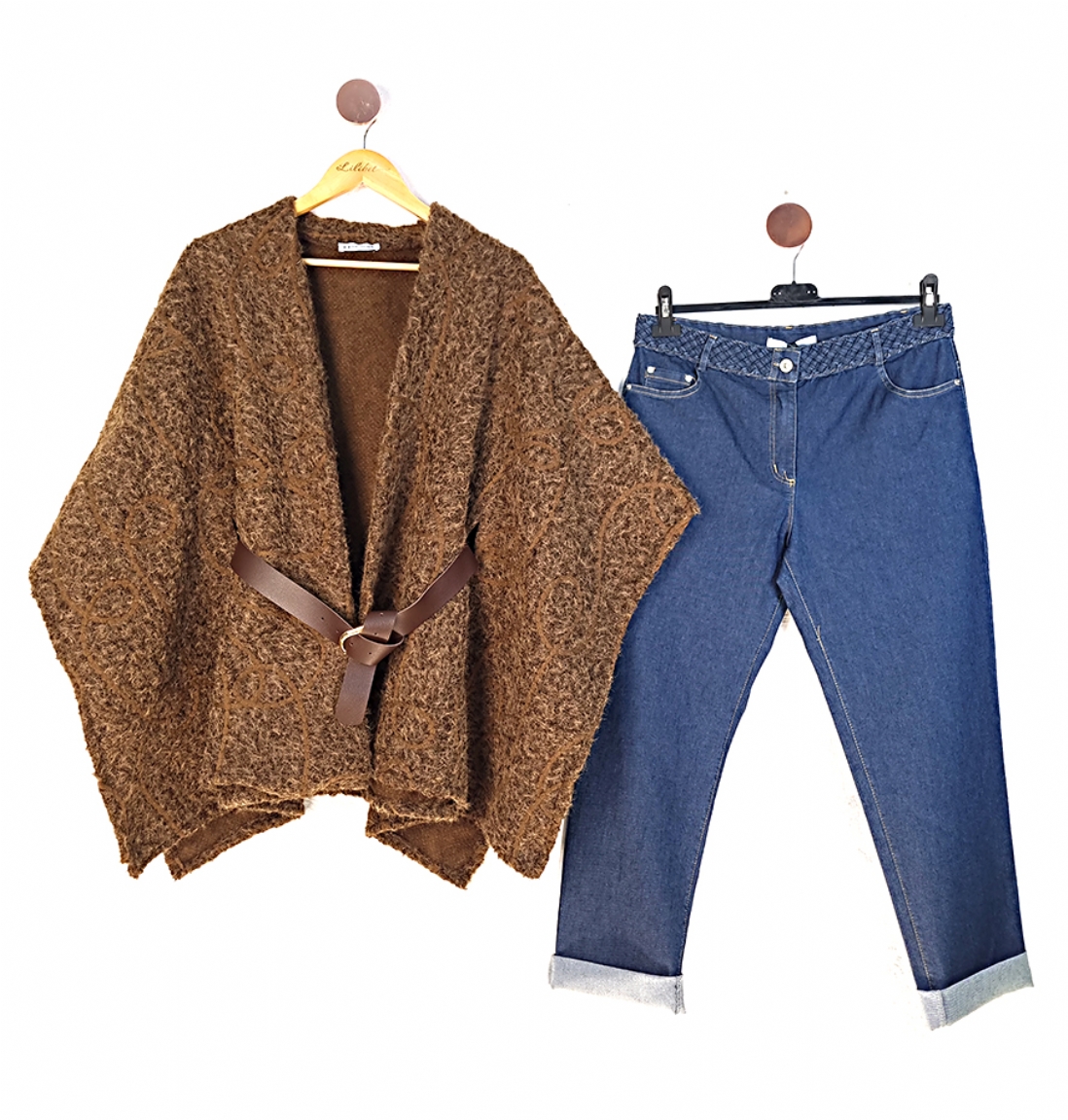 Προϊόν: Παλτό-ζακέτα με γραμμές - Καφέ Παλτό-ζακέτα με γραμμές - Καφέ