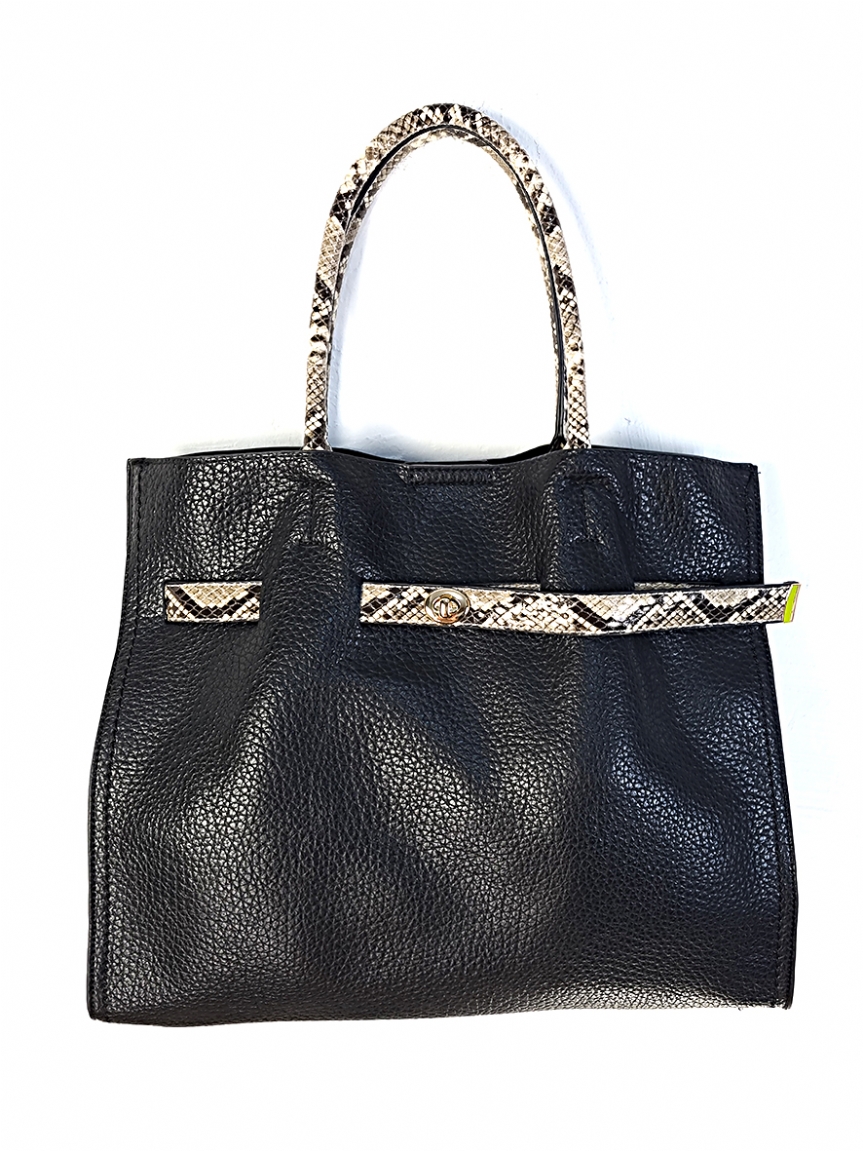 Τσάντα με λεπτομέρειες snake - Μαύρο
