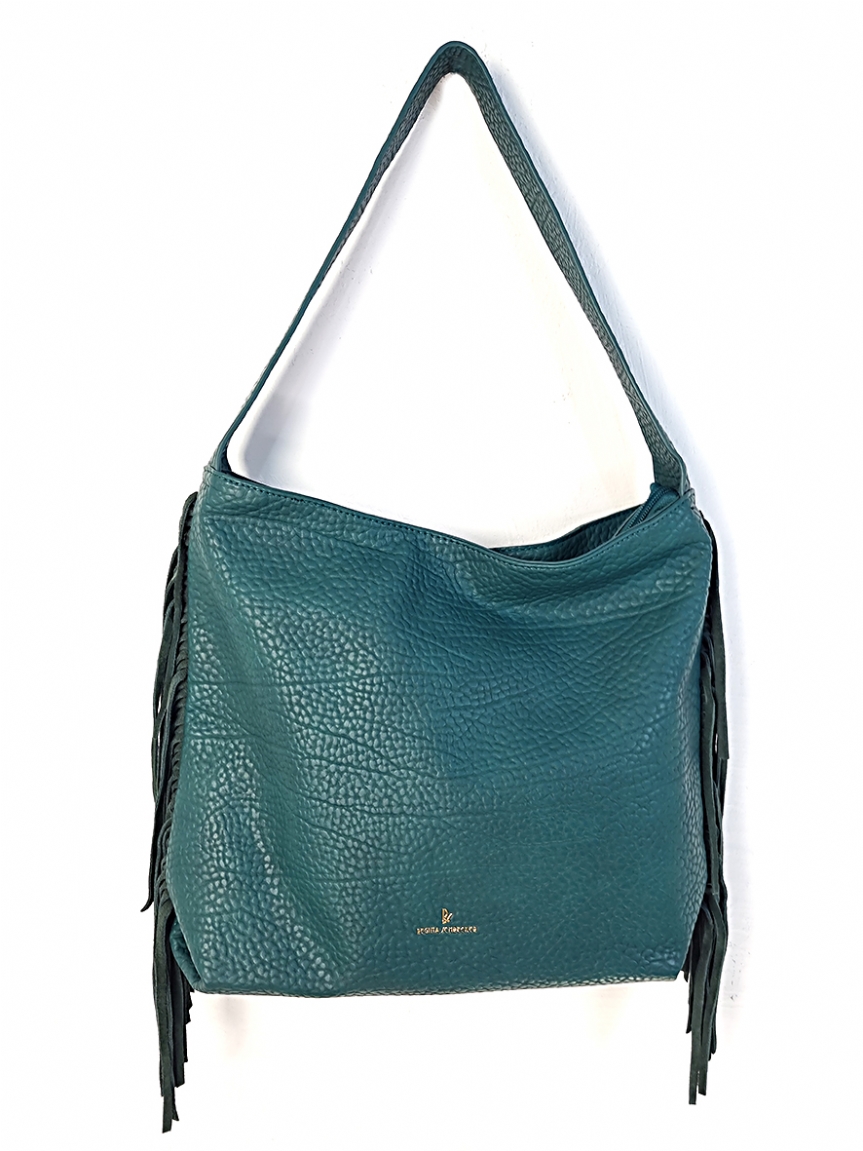 Τσάντα με κρόσσια - Πετρόλ