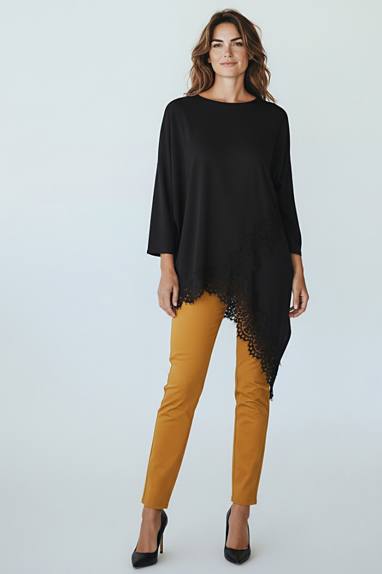 Προϊόν: Μπλούζα με δαντέλα - Μαύρο Μπλούζα με δαντέλα - Μαύρο