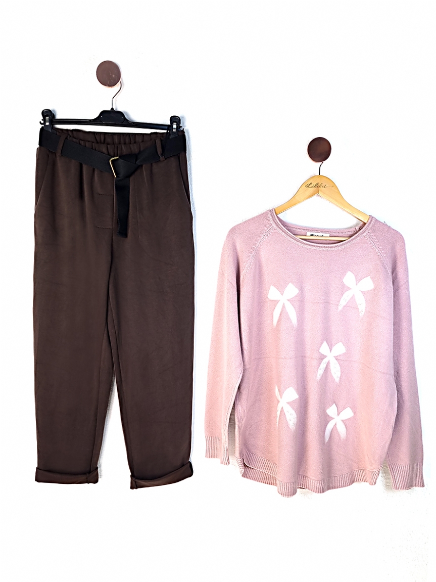 Προϊόν: Παντελόνι με ζώνη ιμάντα - Καφέ Παντελόνι με ζώνη ιμάντα - Καφέ