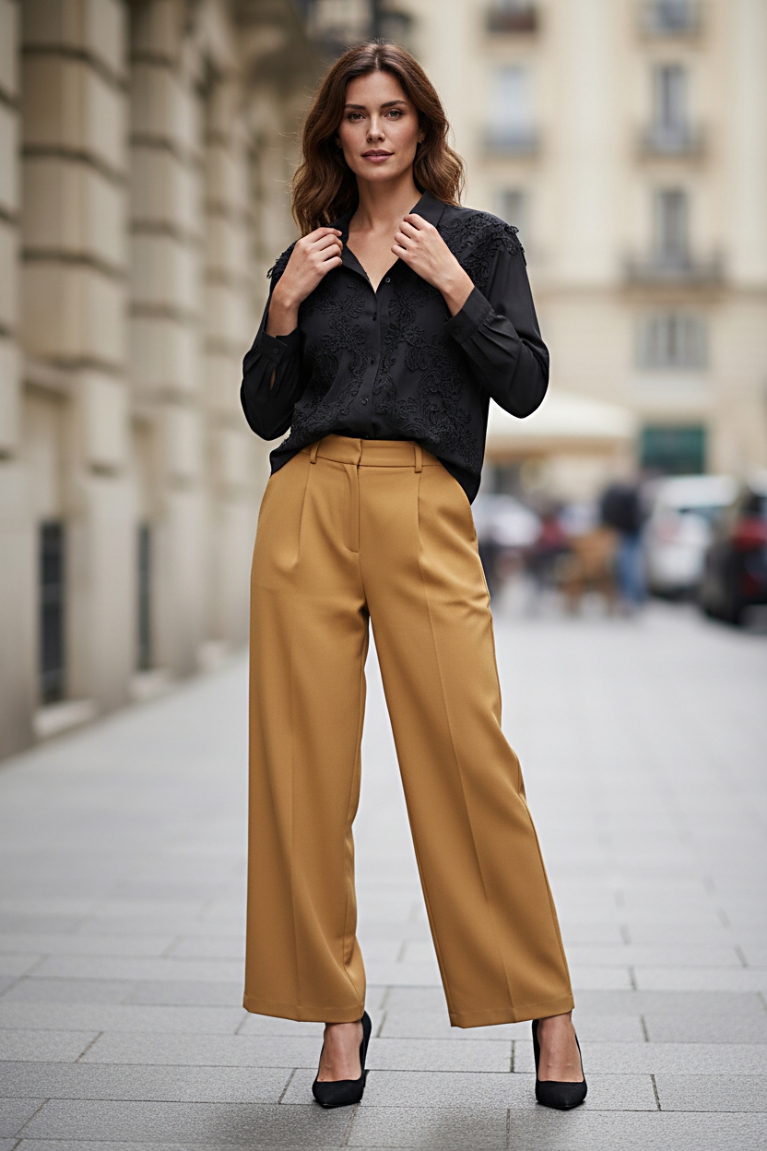 Παντελόνι ίσια γραμμή - Ώχρα