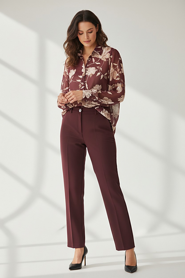 Προϊόν: Glamour πουκάμισο με φύλλα - Μπορντό Glamour πουκάμισο με φύλλα - Μπορντό