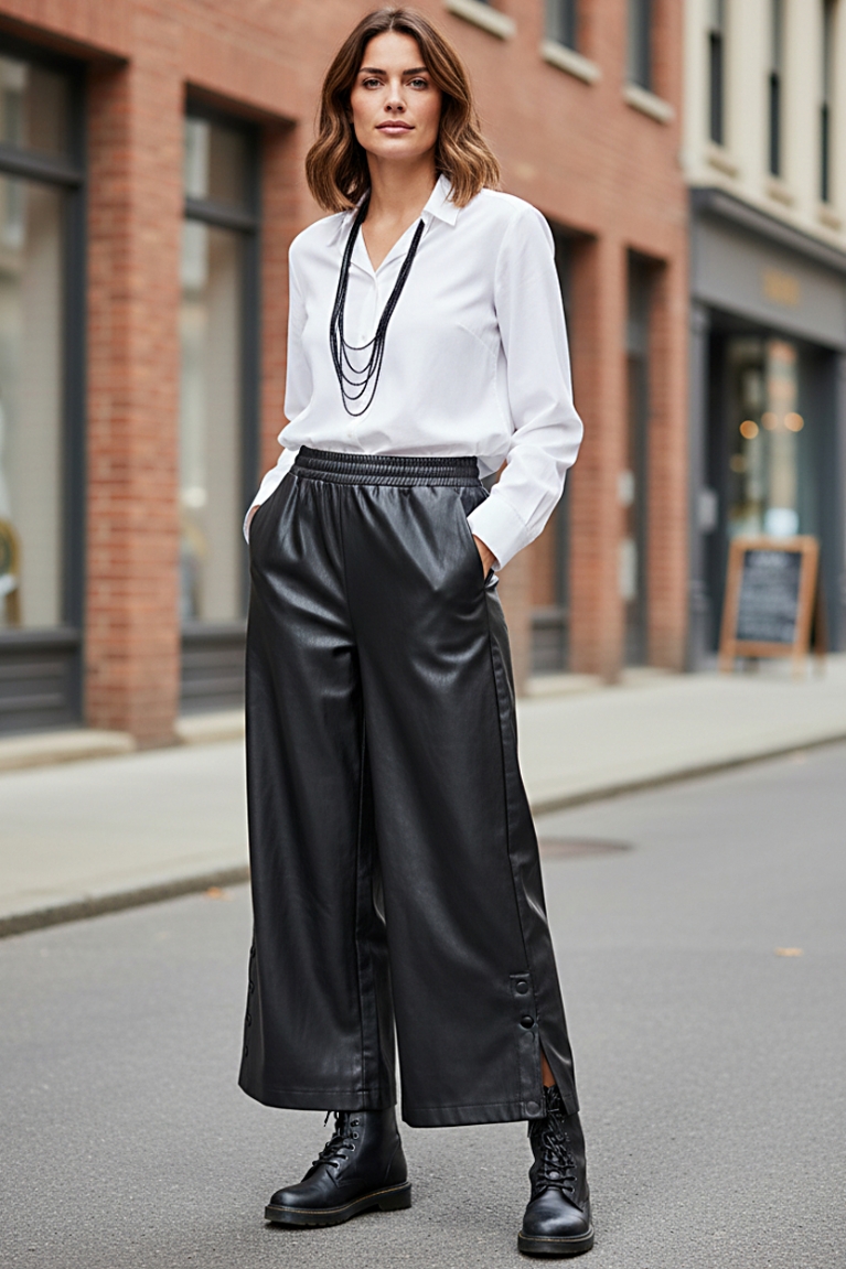 Παντελόνα δερματίνη - Μαύρο