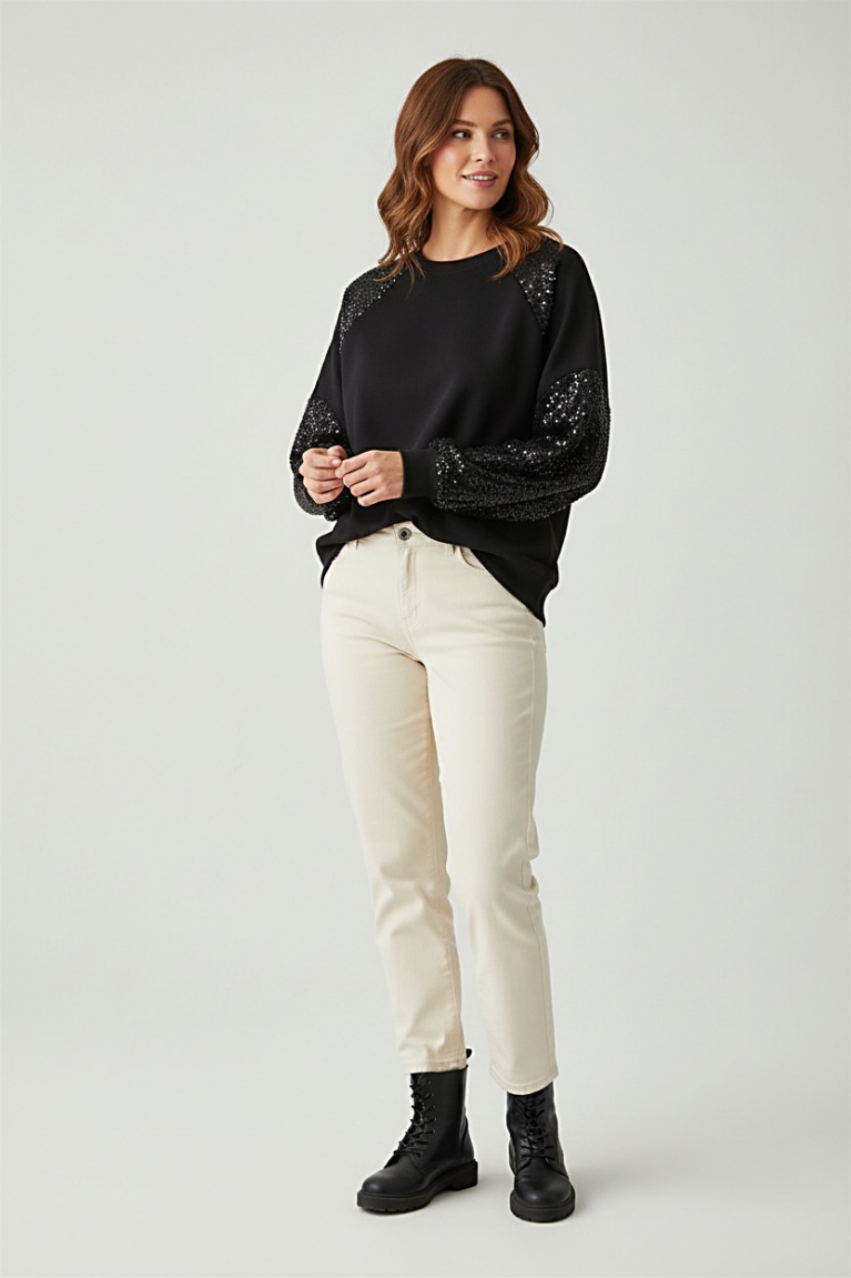 Προϊόν: Μπλούζα παγιέτα - Μαύρο Μπλούζα παγιέτα - Μαύρο