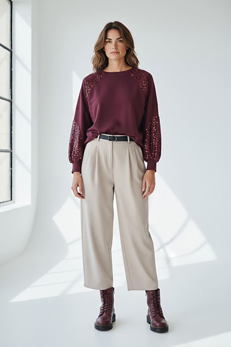 Προϊόν: Μπλούζα παγιέτα - Μπορντό Μπλούζα παγιέτα - Μπορντό