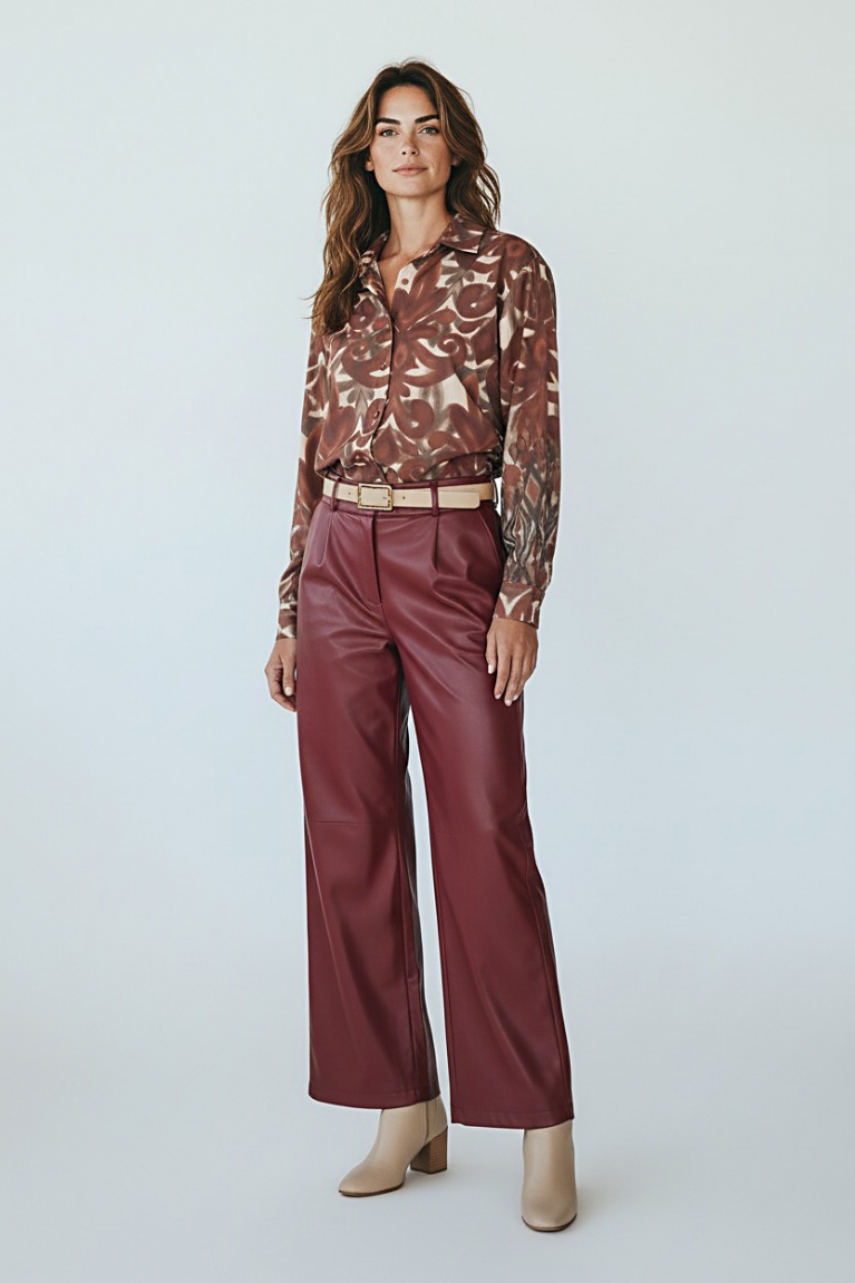 Προϊόν: Παντελόνα δερματίνη - Μπορντό Παντελόνα δερματίνη - Μπορντό