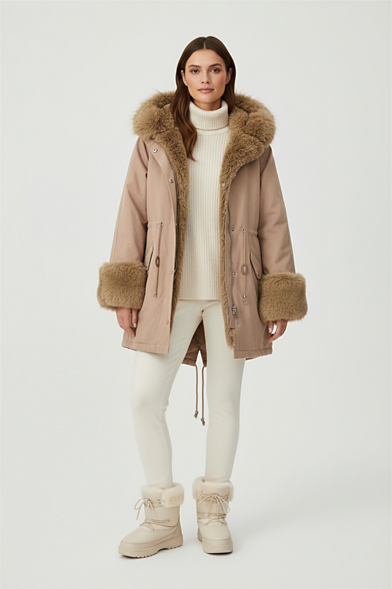 Προϊόν: Παρκά με γούνα - Μπεζ Παρκά με γούνα - Μπεζ