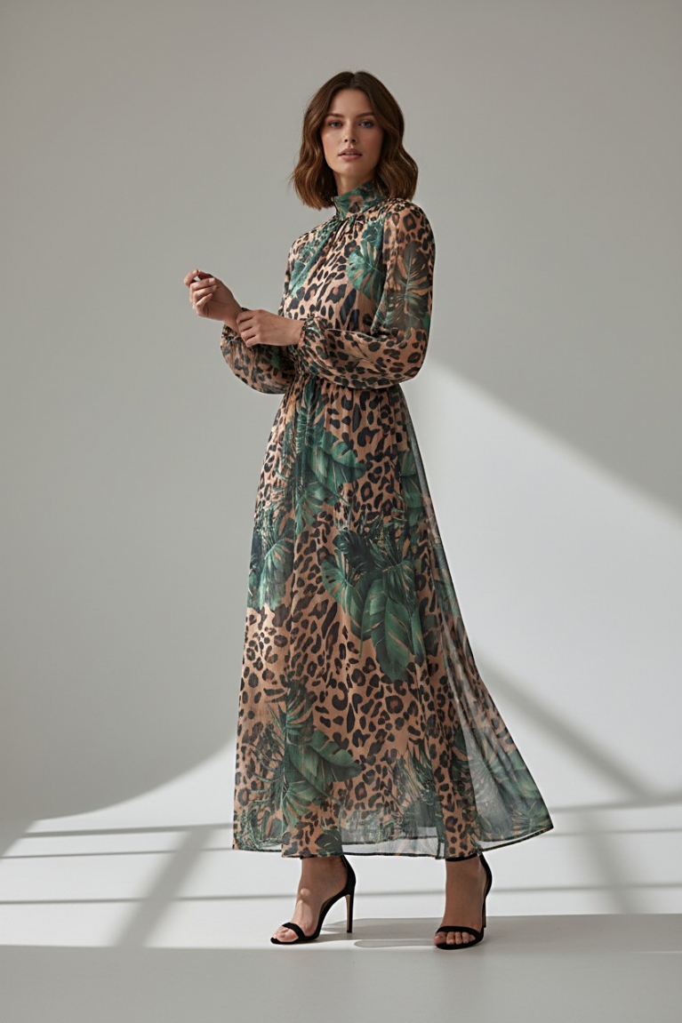 Προϊόν: Λεοπάρ φόρεμα - Πράσινο Λεοπάρ φόρεμα - Πράσινο