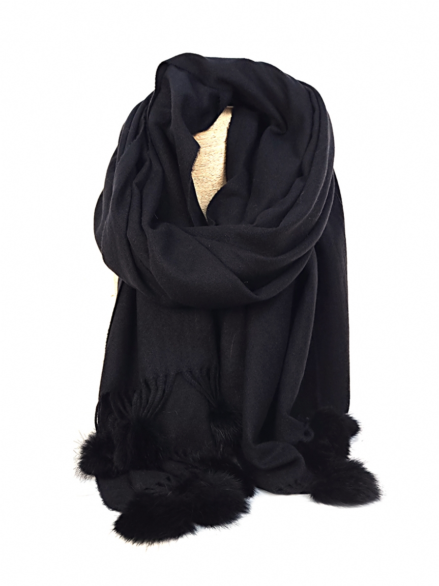 Πασμίνα - ΔΩΡΟ ΓΑΝΤΙΑ - Μαύρο