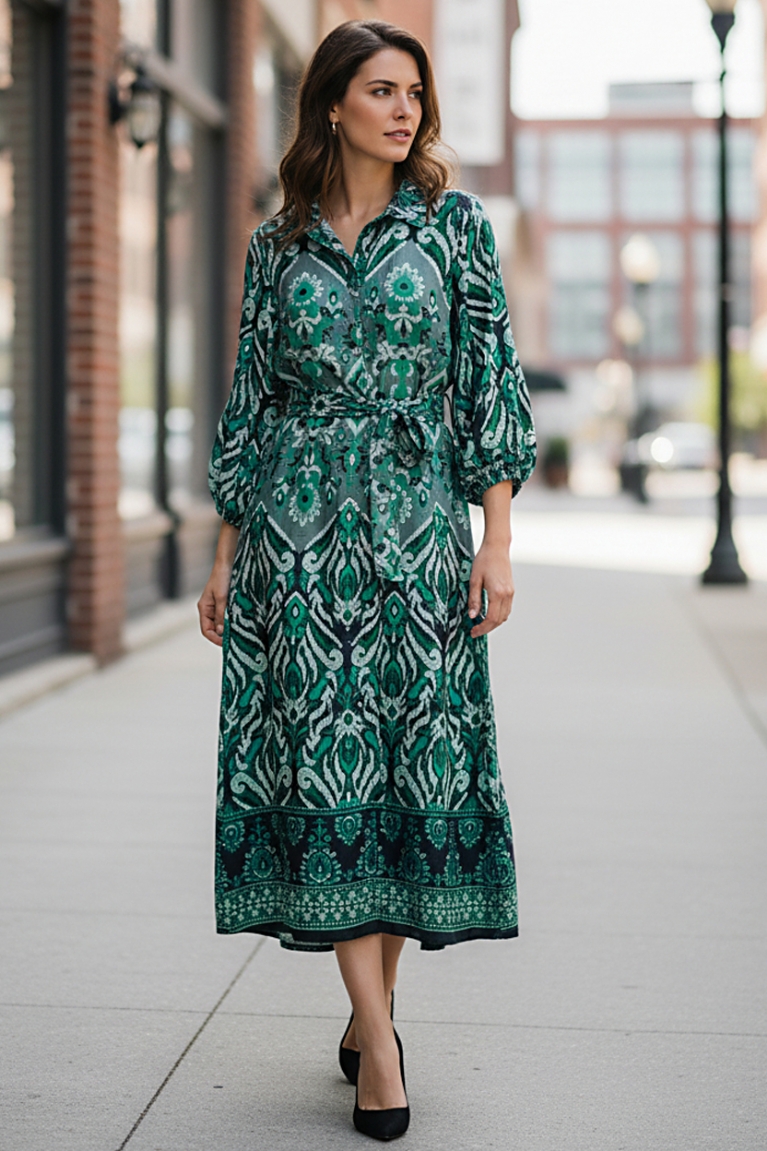 Glamour boho φόρεμα - Πράσινο