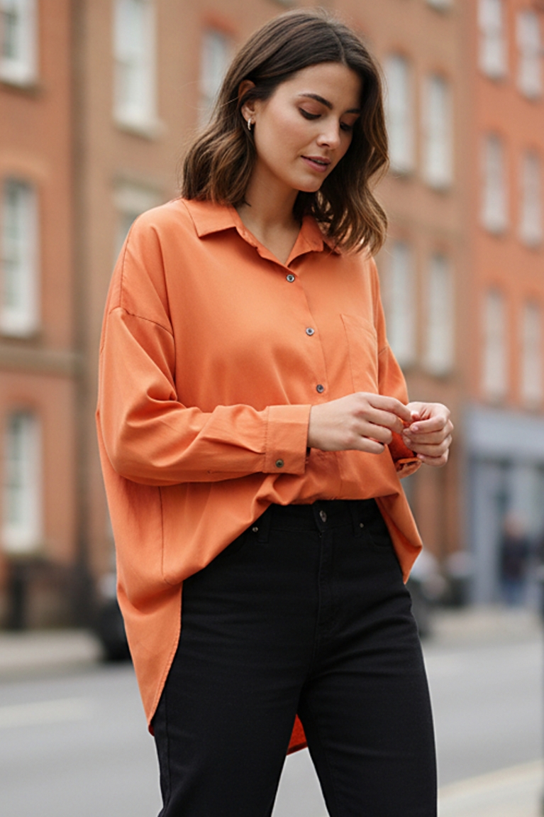 Πουκάμισο κλασσικό - Πορτοκαλί