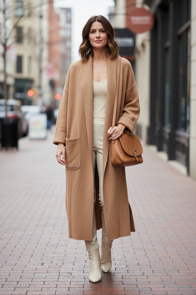 Παλτό urban chic - Καφέ