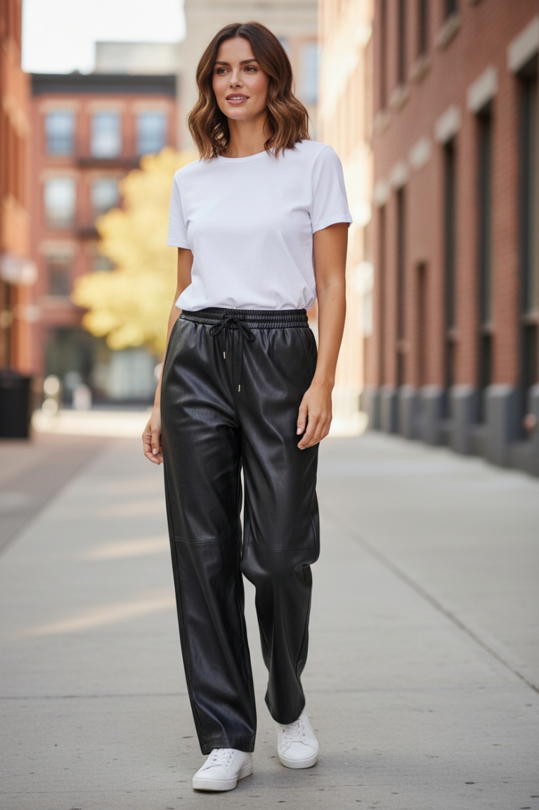 Παντελόνι δερματίνη - Μαύρο