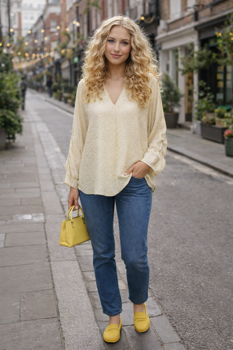 Dot μπλούζα - Κίτρινο