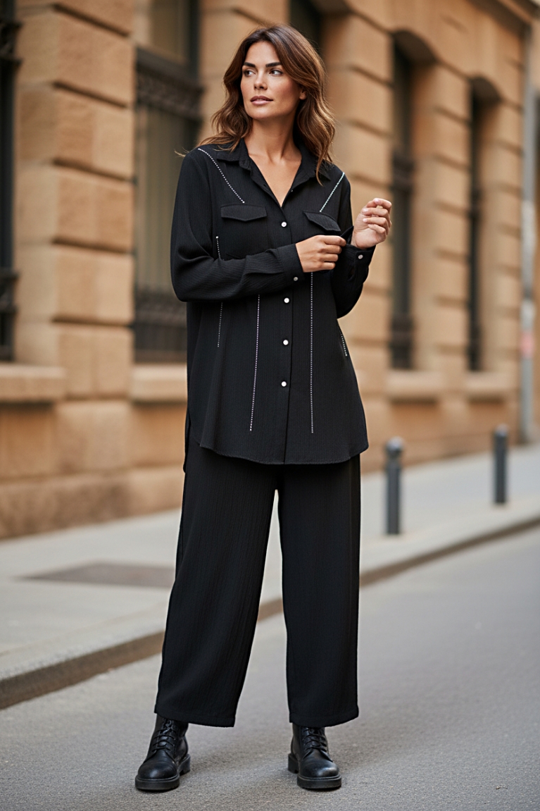 Σετ με διακοσμητικά στρας - Μαύρο