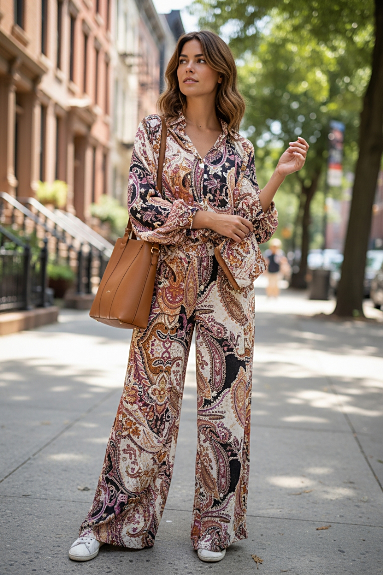 Boho σετ σε oversize γραμμή - Μπεζ