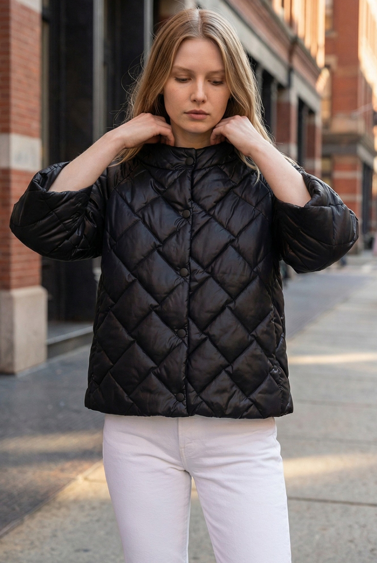 Καπιτονέ μπουφάν - Μαύρο